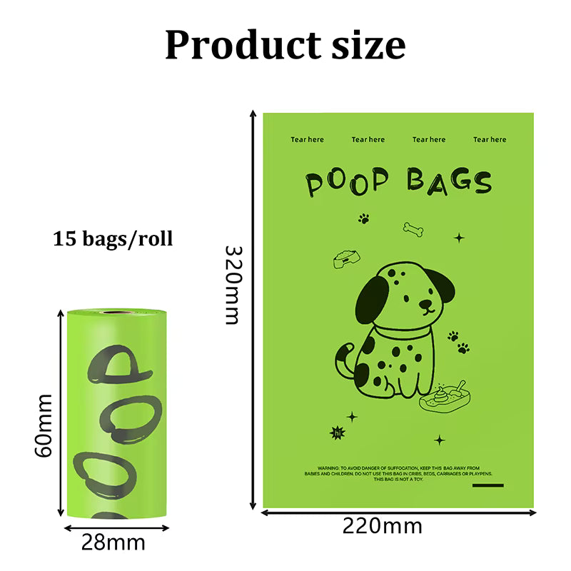 CAMA Dog Poop Bags — 450 Bags / 30 Rolls + Dispenser